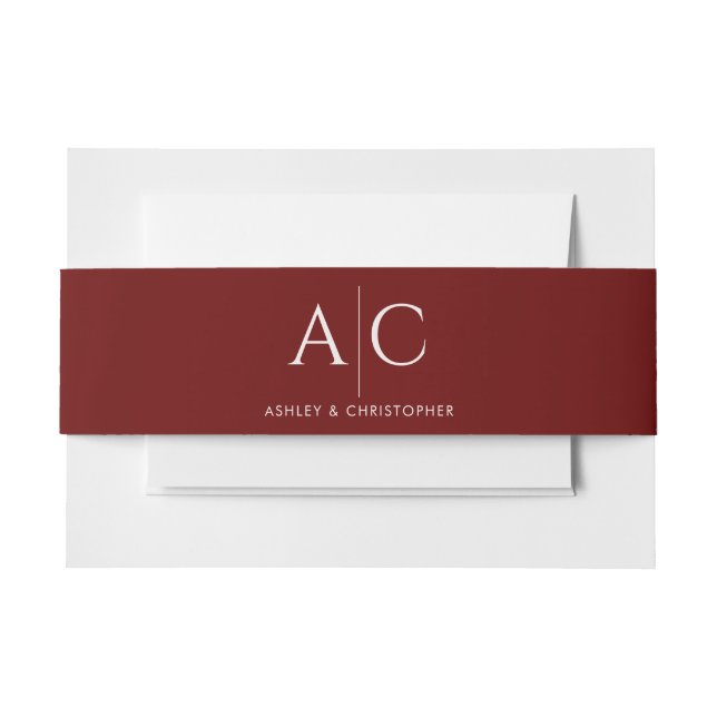 Elegante Moderne Crimson Red Wedding Einladungsbanderole (Vorderseite Beispiel)