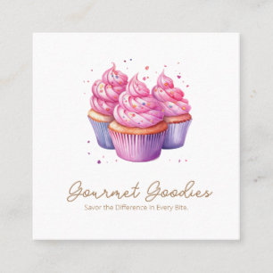Elegante Moderne Cupcake Bäckerei Square Business  Quadratische Visitenkarte