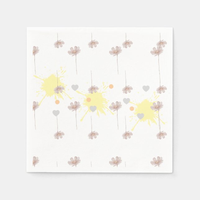 Elegante moderne Dazie-Blume Serviette (Vorderseite)