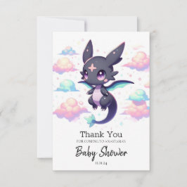 Elegante moderne Dragon Baby-Dusche Dankeskarte