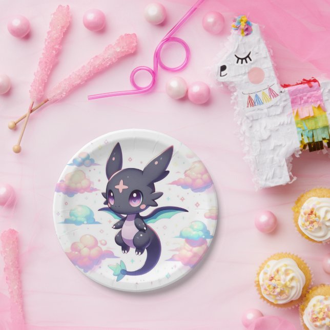 Elegante moderne Dragon Baby-Dusche Pappteller (Party)