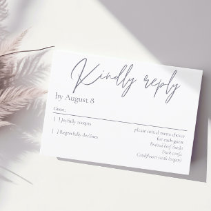 Elegante moderne, düstere, graue Hochzeitskarte RS RSVP Karte