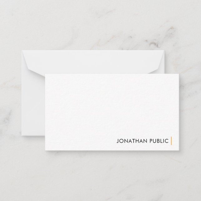 Elegante, moderne, einfache Designvorlage personal Mitteilungskarte (Vorderseite)