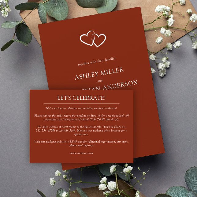 Elegante moderne, einfache Elemente Hochzeit Begleitkarte (Von Creator hochgeladen)