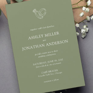 Elegante moderne, einfache Elemente Hochzeit Einladung