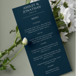 Elegante moderne, einfache Elemente Hochzeit Menükarte