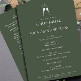 Elegante moderne, einfache Elemente Hochzeit Programm