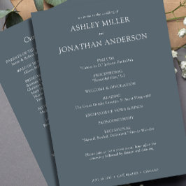 Elegante moderne, einfache Elemente Hochzeit Programm