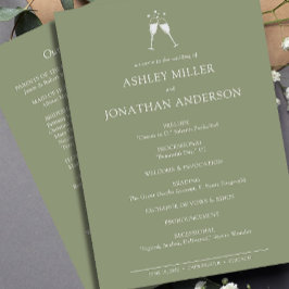 Elegante moderne, einfache Elemente Hochzeit Programm