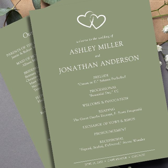 Elegante moderne, einfache Elemente Hochzeit Programm (Von Creator hochgeladen)