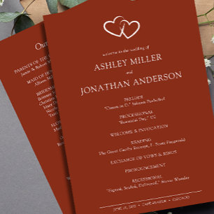 Elegante moderne, einfache Elemente Hochzeit Programm