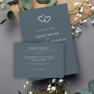 Elegante moderne, einfache Elemente Hochzeit RSVP Karte
