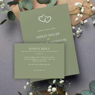 Elegante moderne, einfache Elemente Hochzeit RSVP Karte