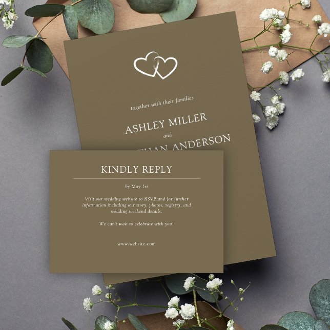 Elegante moderne, einfache Elemente Hochzeit RSVP Karte (Von Creator hochgeladen)