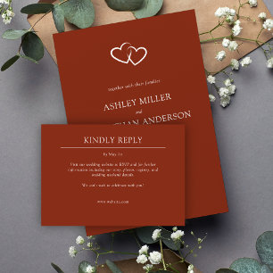 Elegante moderne, einfache Elemente Hochzeit RSVP Karte