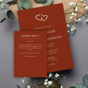 Elegante moderne, einfache Elemente Hochzeit RSVP Karte