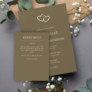 Elegante moderne, einfache Elemente Hochzeit RSVP Karte