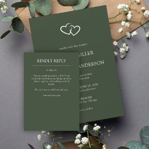 Elegante moderne, einfache Elemente Hochzeit RSVP Karte