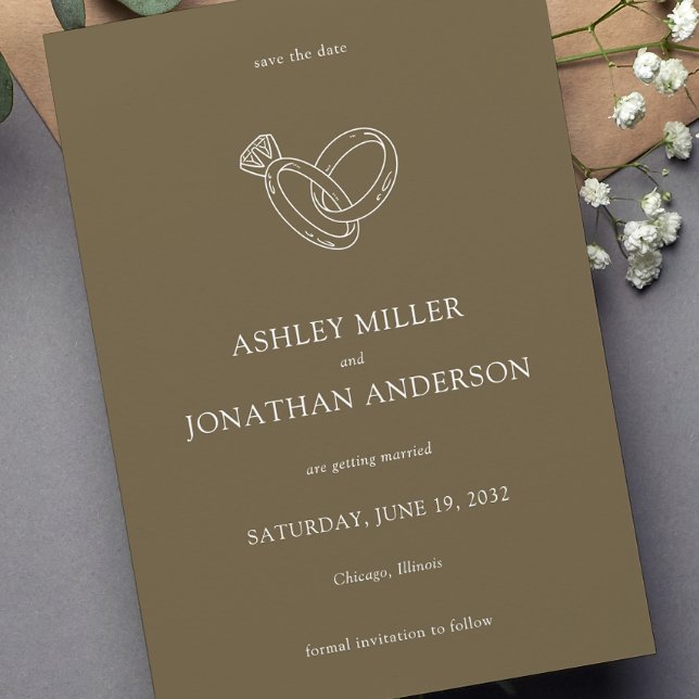 Elegante moderne, einfache Elemente Hochzeit Save The Date (Von Creator hochgeladen)