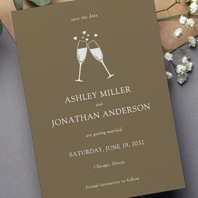 Elegante moderne, einfache Elemente Hochzeit Save The Date (Von Creator hochgeladen)