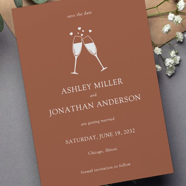 Elegante moderne, einfache Elemente Hochzeit Save The Date (Von Creator hochgeladen)