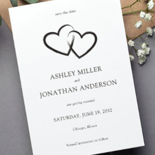Elegante moderne, einfache Elemente Hochzeit Save The Date