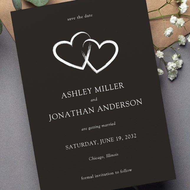 Elegante moderne, einfache Elemente Hochzeit Save The Date (Von Creator hochgeladen)