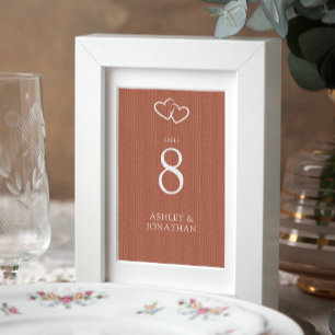 Elegante moderne, einfache Elemente Hochzeit Tischnummer