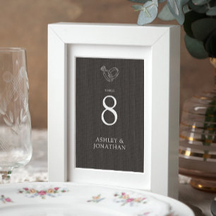 Elegante moderne, einfache Elemente Hochzeit Tischnummer