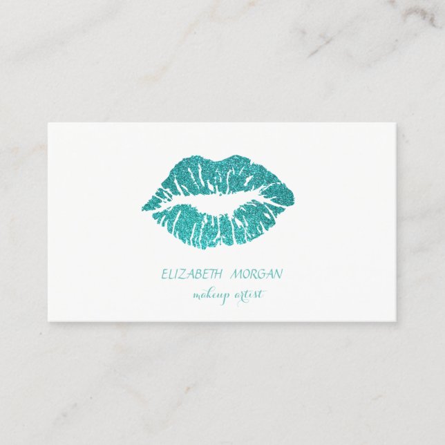 Elegante moderne, einfache Glitterie-Lippen,Makeup Visitenkarte (Vorderseite)