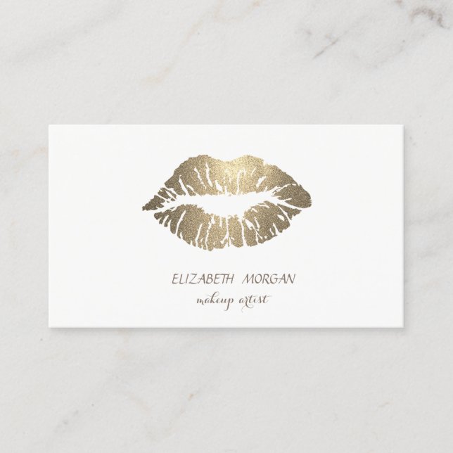 Elegante moderne, einfache Glitterie-Lippen,Makeup Visitenkarte (Vorderseite)