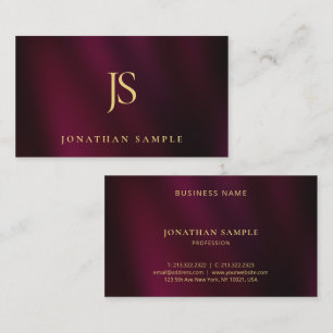 Elegante moderne einfache Gold-Text-Monogramm-Vorl Visitenkarte