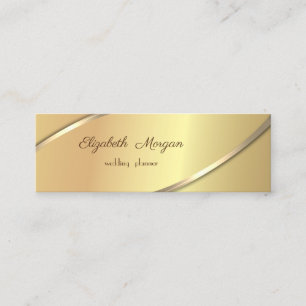 Elegante moderne, einfache, goldene Streifen Mini Visitenkarte