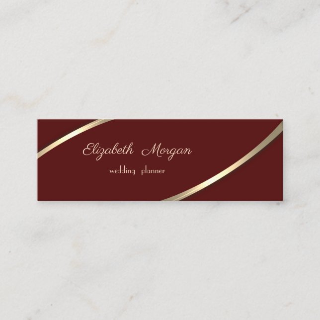 Elegante moderne, einfache, goldene Streifen Mini Visitenkarte (Vorderseite)