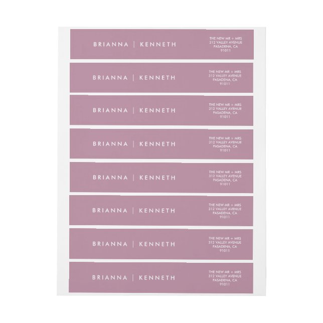 Elegante Moderne einfache Mauve Wedding (Bogen)