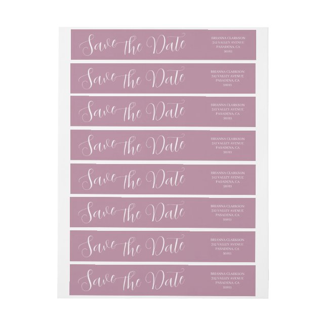 Elegante moderne einfache Mauve Wedding retten das (Bogen)