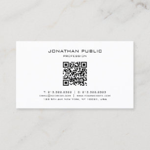 Elegante moderne einfache QR-Code-Vorlage Visitenkarte