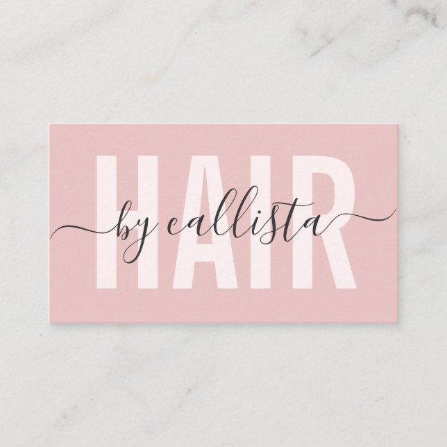 Elegante Moderne, einfache Typografie-Haarstylisti Visitenkarte (Vorderseite)
