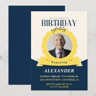 Elegante moderne Einladung zum 92. Geburtstag 