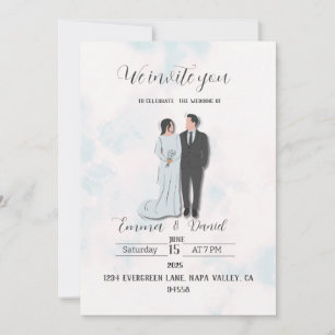 Elegante, moderne Einladung zur Hochzeit Einfach
