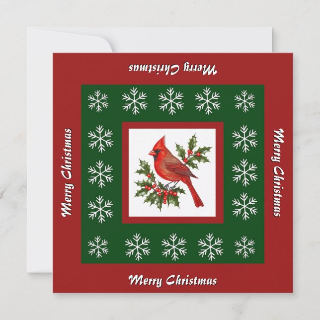 Elegante Moderne einzigartige Red Bird Weihnachten (Vorderseite)