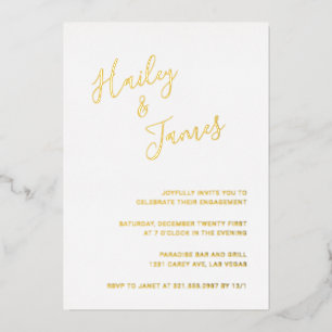 Elegante moderne Engagement-Partei Folieneinladung