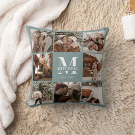 Elegante Moderne Familienfotografie Collage Housew Kissen