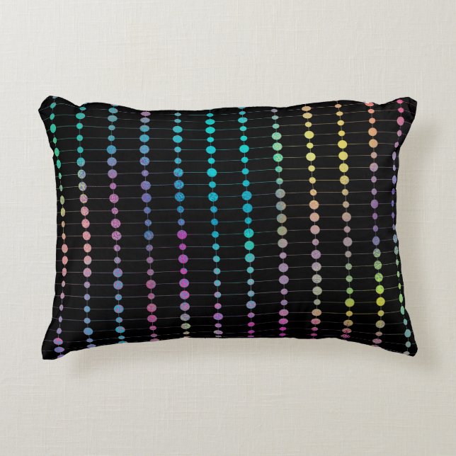 Elegante moderne farbenfrohe Perlen Kreise Dots Mu Dekokissen (Vorderseite)