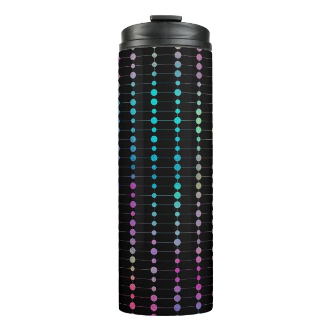Elegante moderne farbenfrohe Perlen Kreise Dots Mu Thermosbecher (Vorderseite)