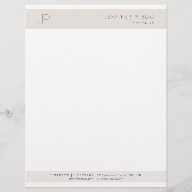 Elegante, moderne Farbharmonie Monogramm-Vorlage Briefbogen (Vorderseite)