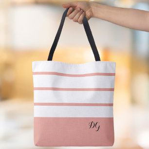 Elegante, moderne, fette Streifen Monogramm-Initia Tasche