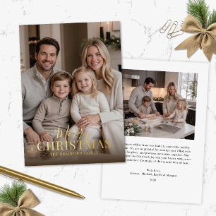 Elegante moderne Folien-Foto-Weihnachtskarte Folien Feiertagskarte