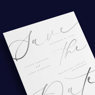 Elegante moderne Folien-Hochzeit-Save-the-Date-Kar Folieneinladung