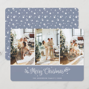 Elegante moderne Foto Collage Frohe Weihnachtskart Feiertagskarte